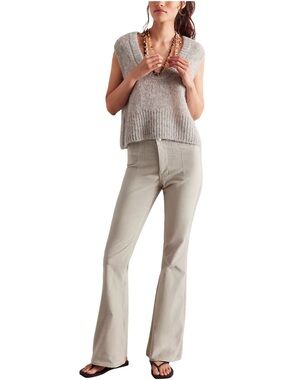 We The Free Jayde Flare Jeans Beige Super High-Rise Sze 28 Beach Coastal Neutral